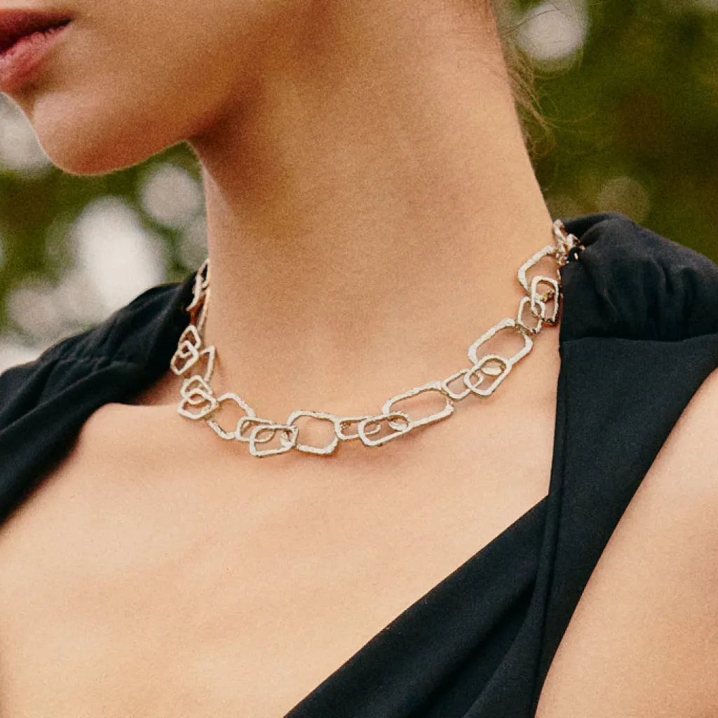 Roman Arc Silver Necklace sold by Retro Chic product image thumbnail 2