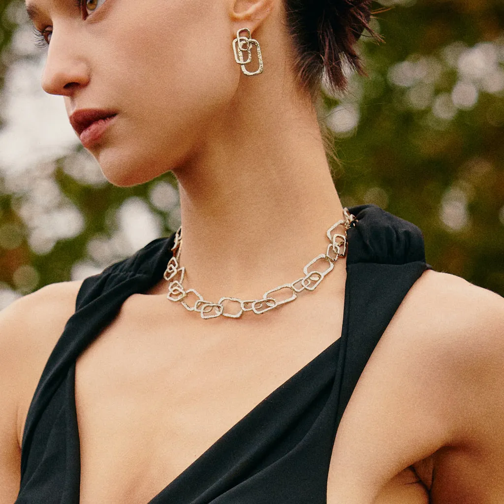 Roman Arc Silver Necklace sold by Retro Chic product image thumbnail 3