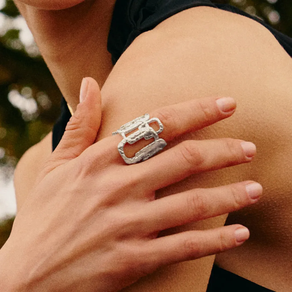Roman Arc Silver Ring sold by Retro Chic product image thumbnail 3
