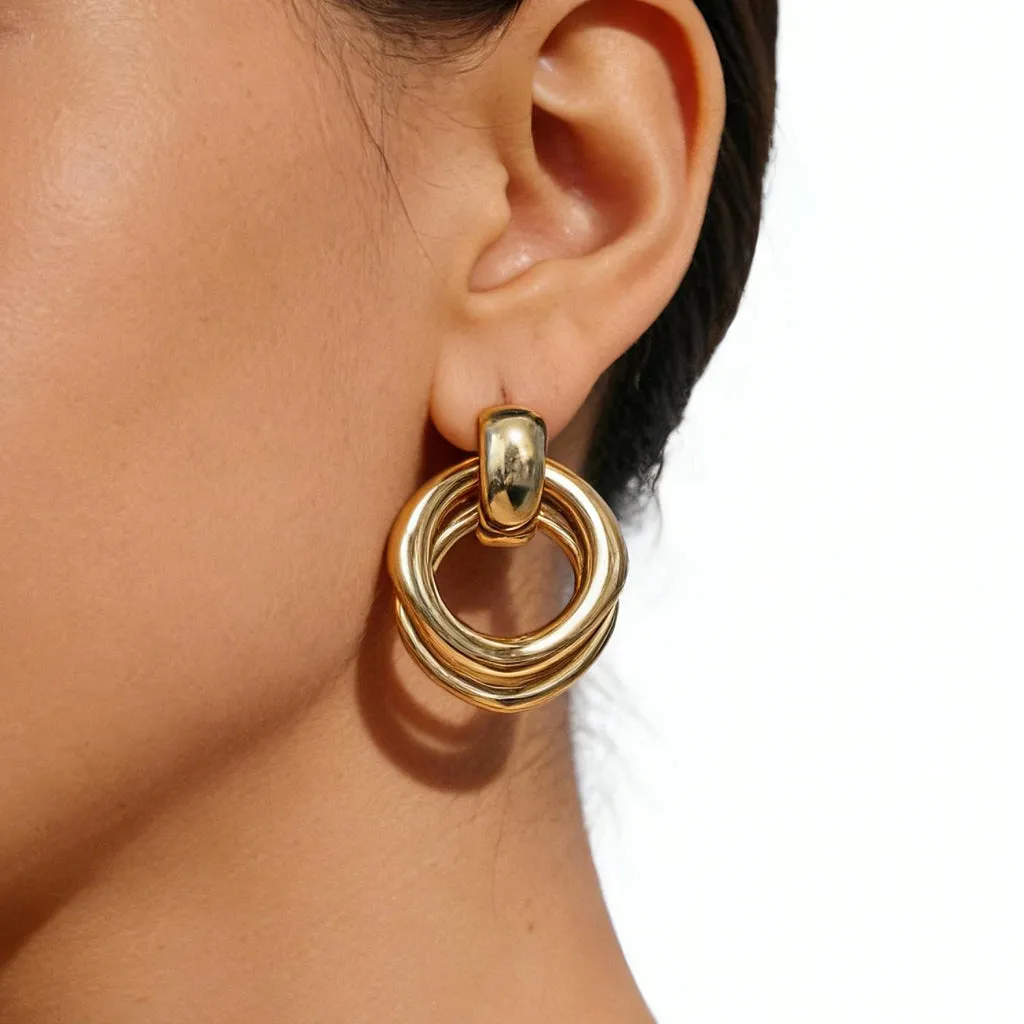 Double Hoop Earrings sold by Retro Chic product image thumbnail 2