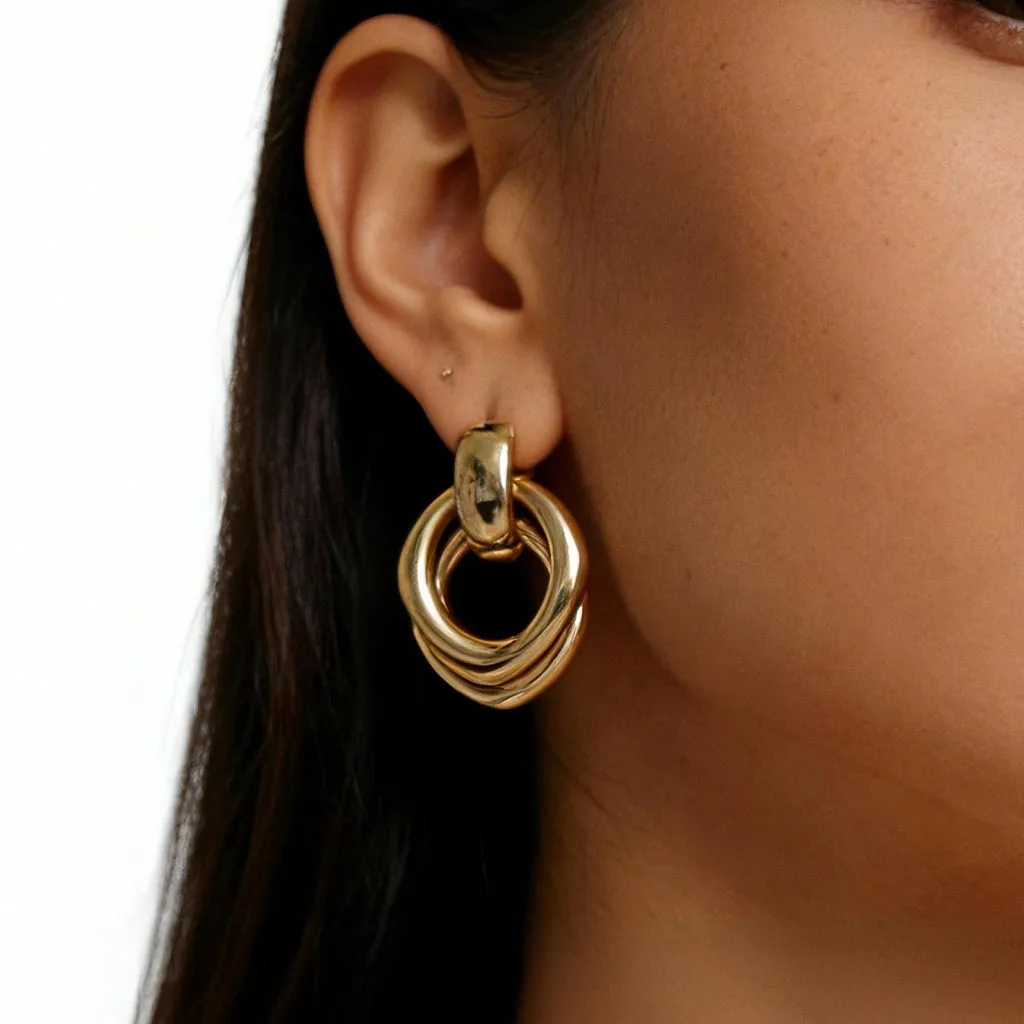 Double Hoop Earrings sold by Retro Chic product image thumbnail 3