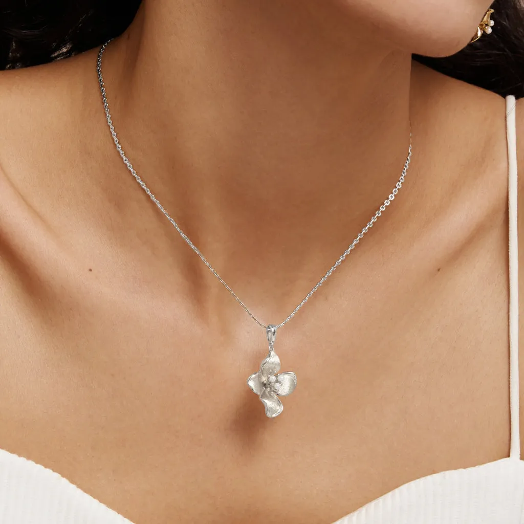 Blossom Silver Pendant Necklace sold by Retro Chic product image thumbnail 3