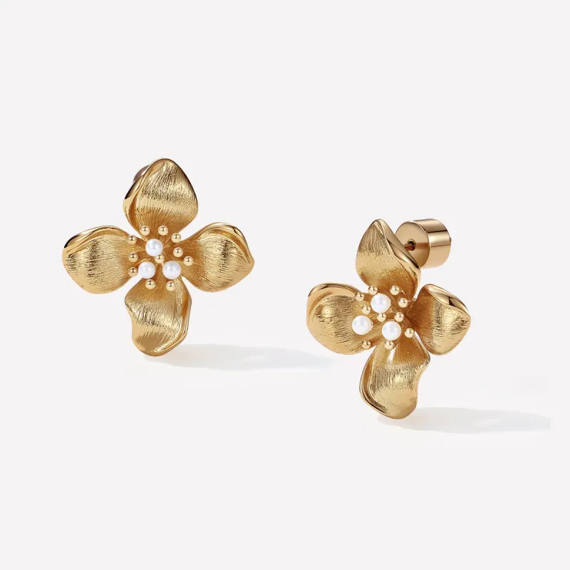 Large Blossom Stud Earrings sold by Retro Chic