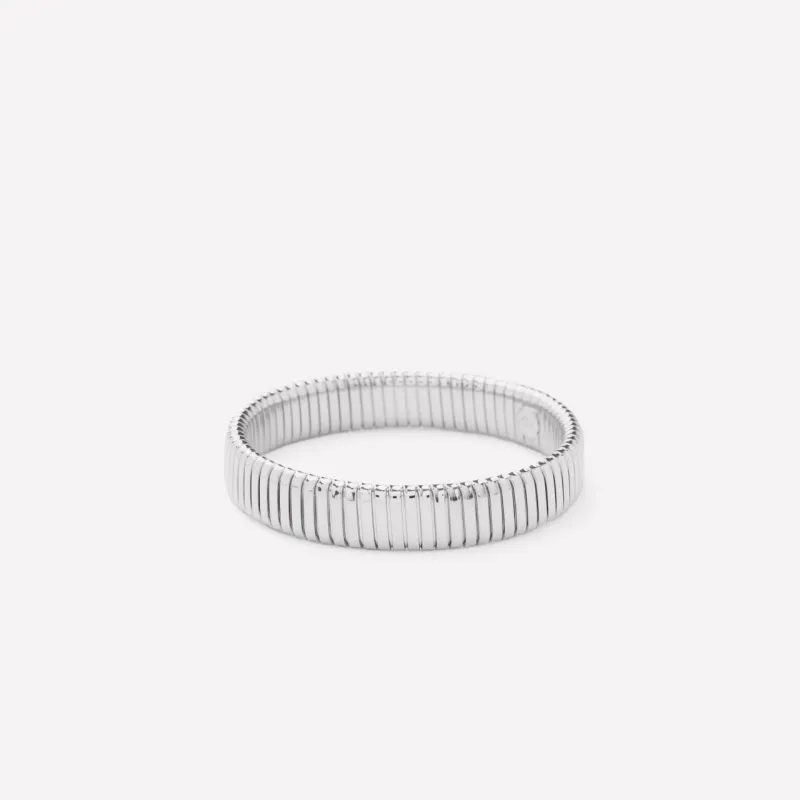 Wide Gladiatorl Minimalist Silver Bracelet made by Retro Chic