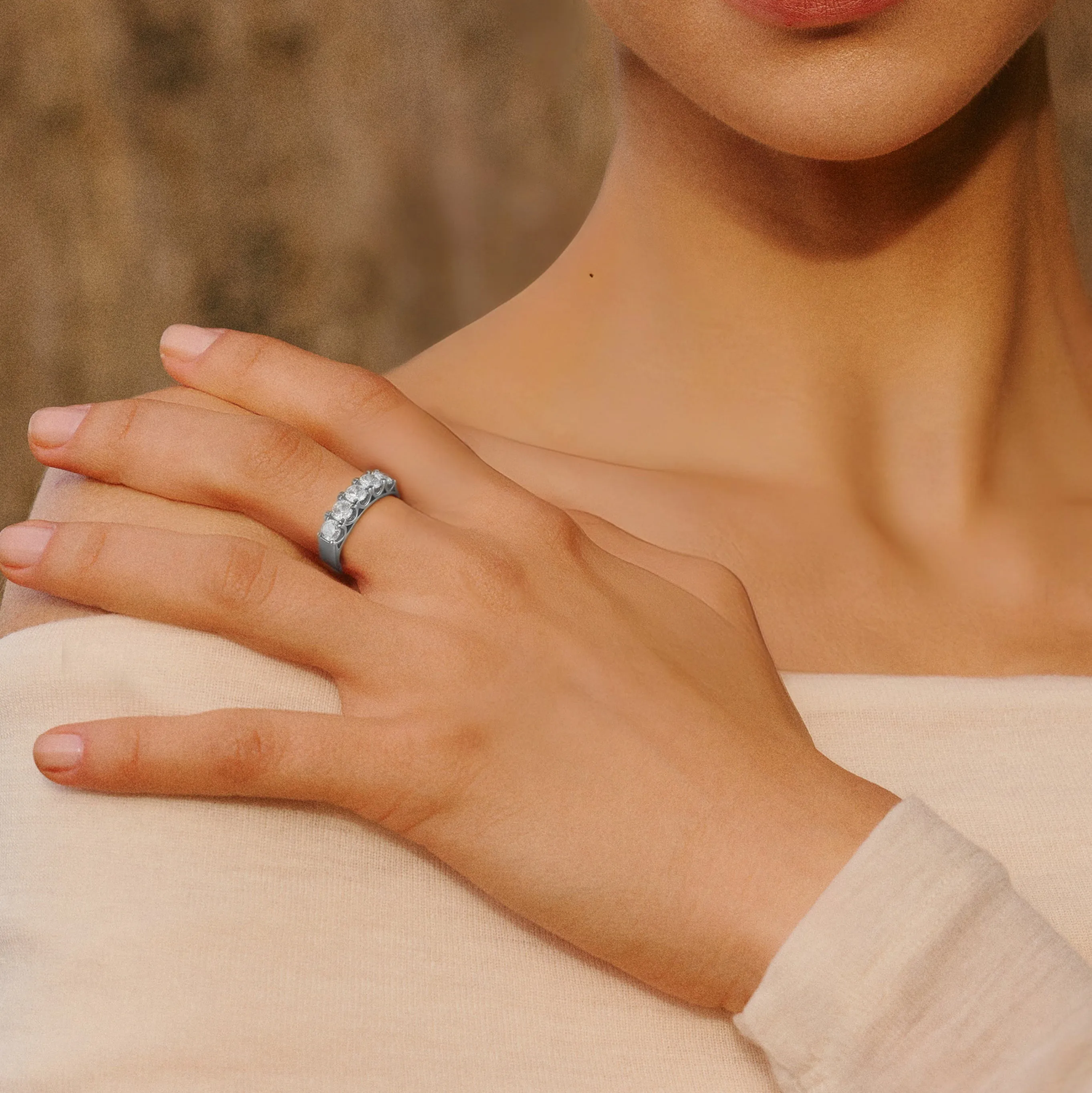 Roman Dusk Silver Tennis Ring sold by Retro Chic product image thumbnail 2