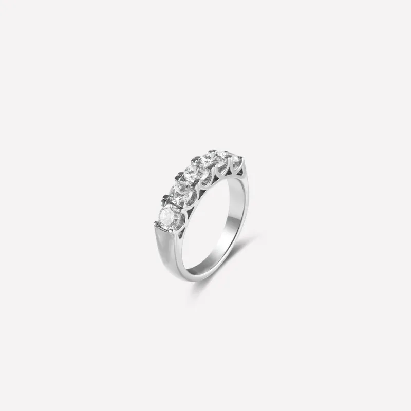Roman Dusk Silver Tennis Ring made by Retro Chic