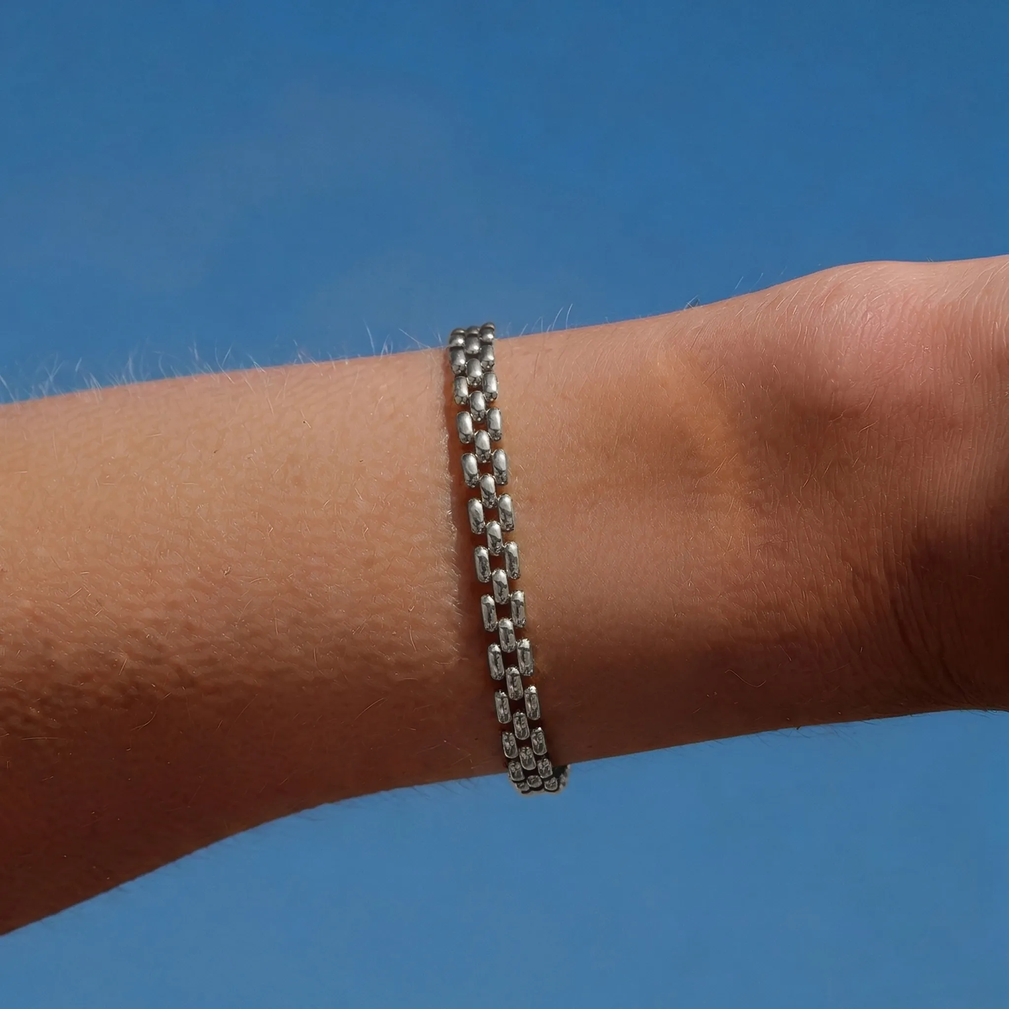 Rome Chain Silver Bracelet sold by Retro Chic product image thumbnail 3