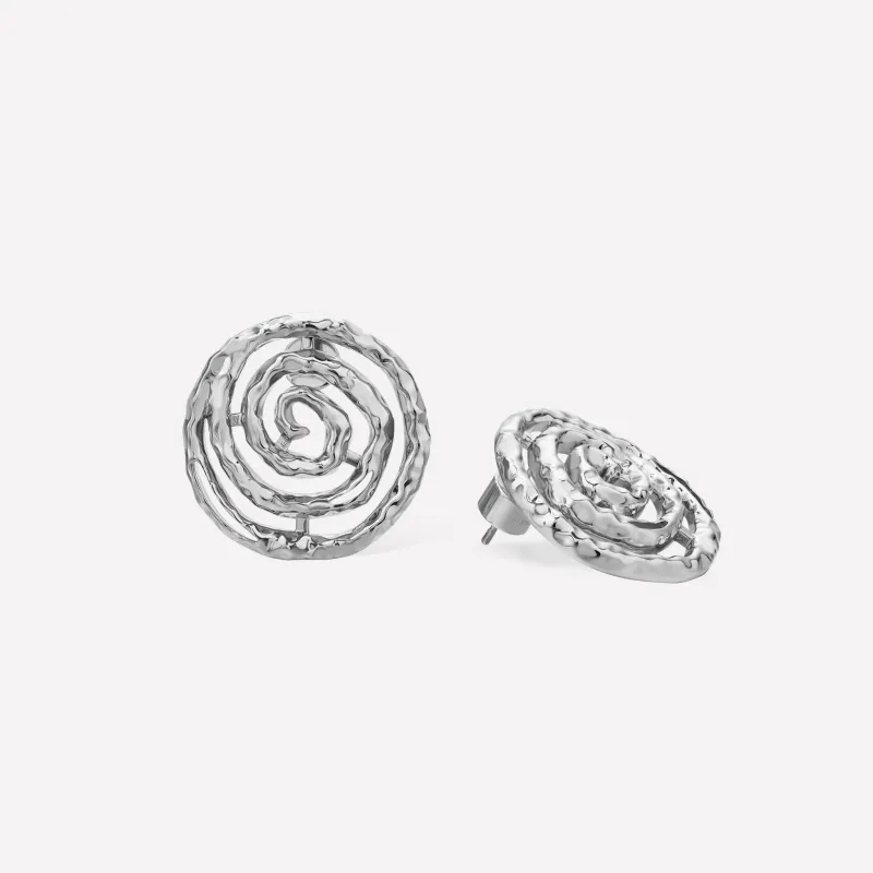 Eternal Spiral Sliver Round Earring made by Retro Chic