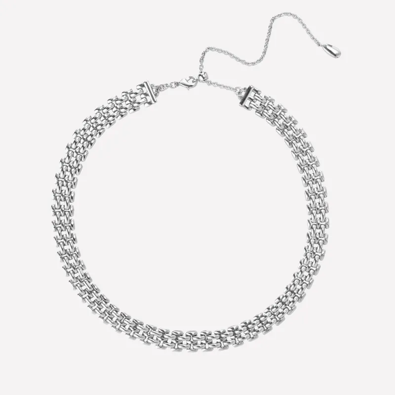 Rome Chain Silver Necklace Large made by Retro Chic