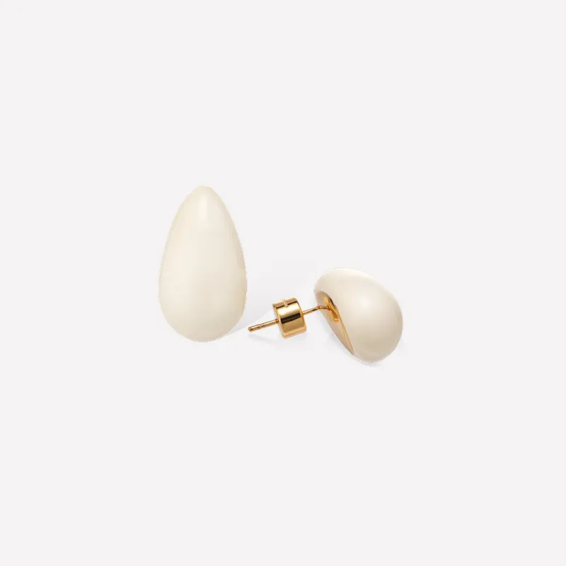 White Drop Earrings made by Retro Chic