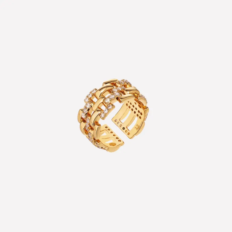 Rome Starlight Chain Ring Large made by Retro Chic