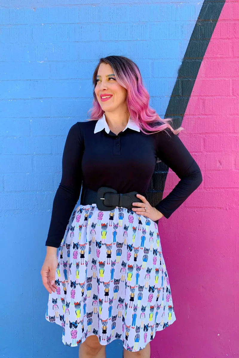 4620 Cats A-line Skirt - 2X only sold by Retrolicious product image thumbnail 3