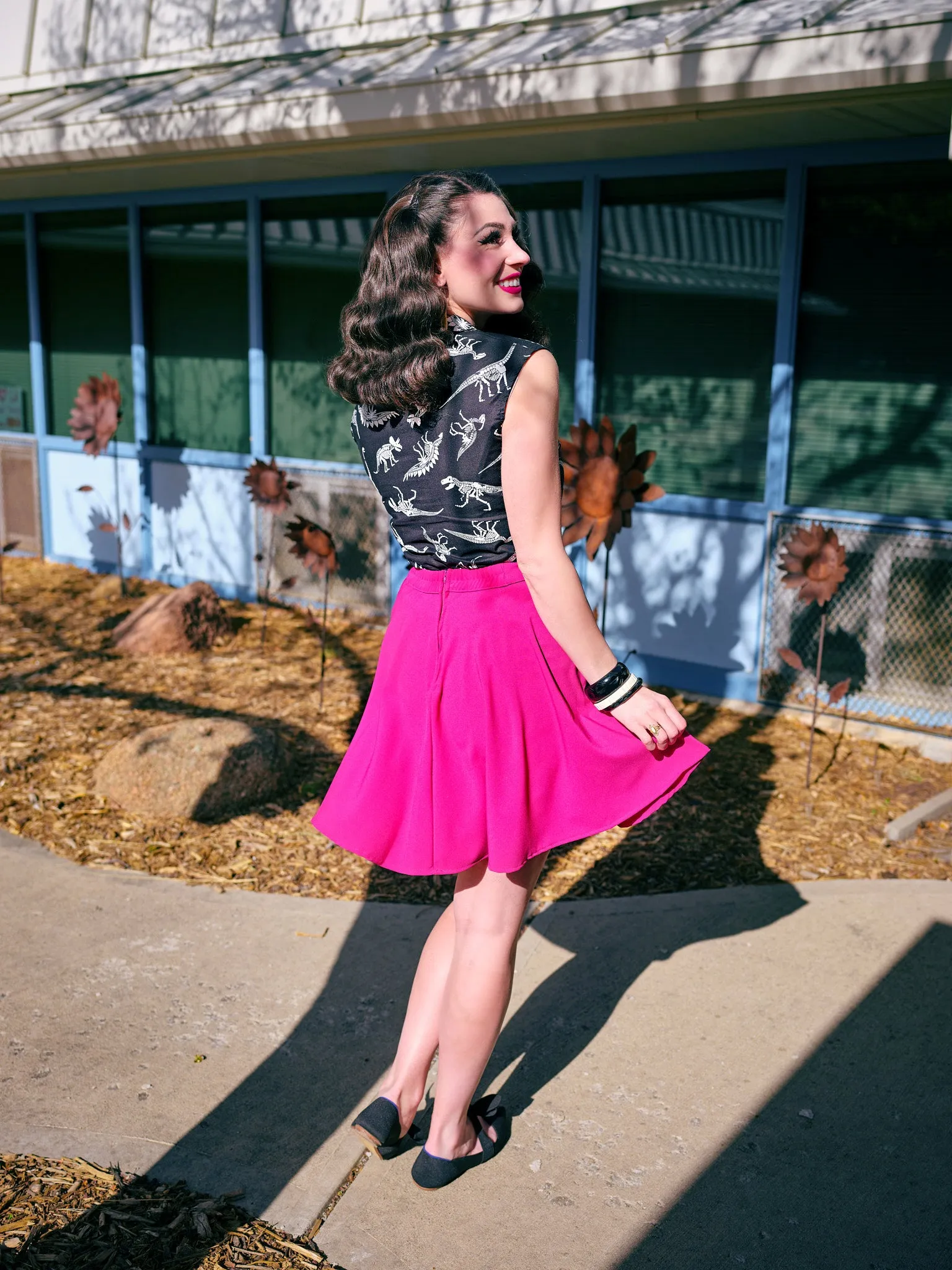 4854 Magenta Skater Skirt - Plus Sizes only sold by Retrolicious product image thumbnail 2
