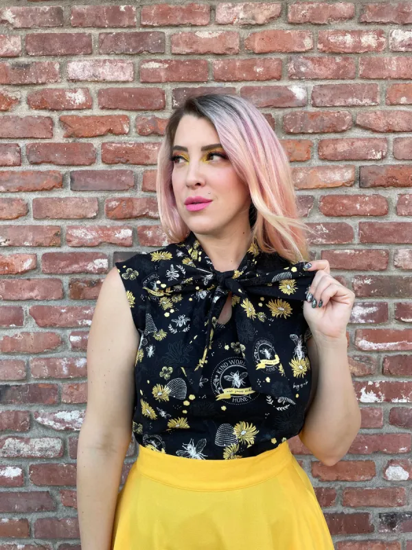 4891 Bee Kind Bow Top sold by Retrolicious