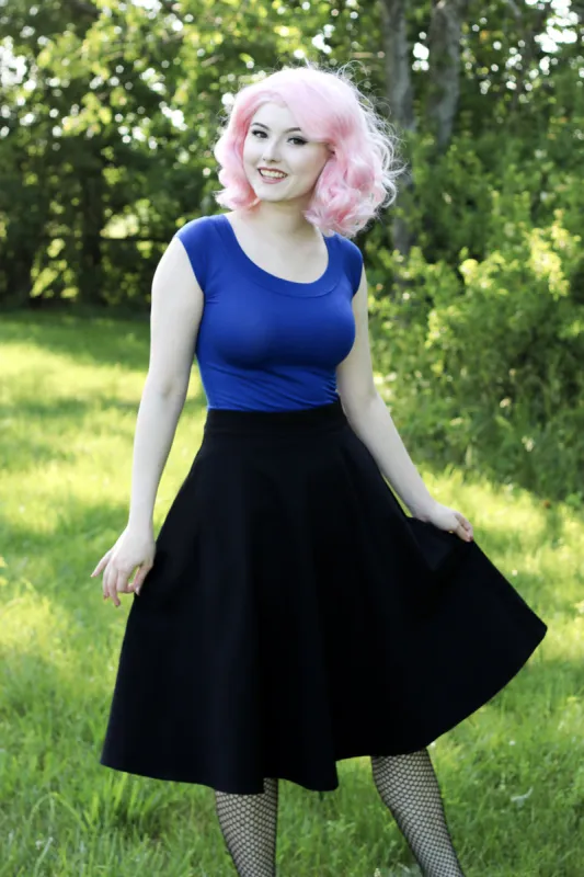 4821 Retro Boat Neck Top in Royal Blue sold by Retrolicious