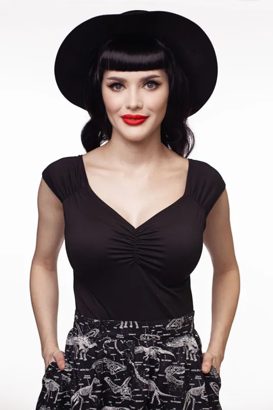 Isabel Top in Black sold by Retrolicious
