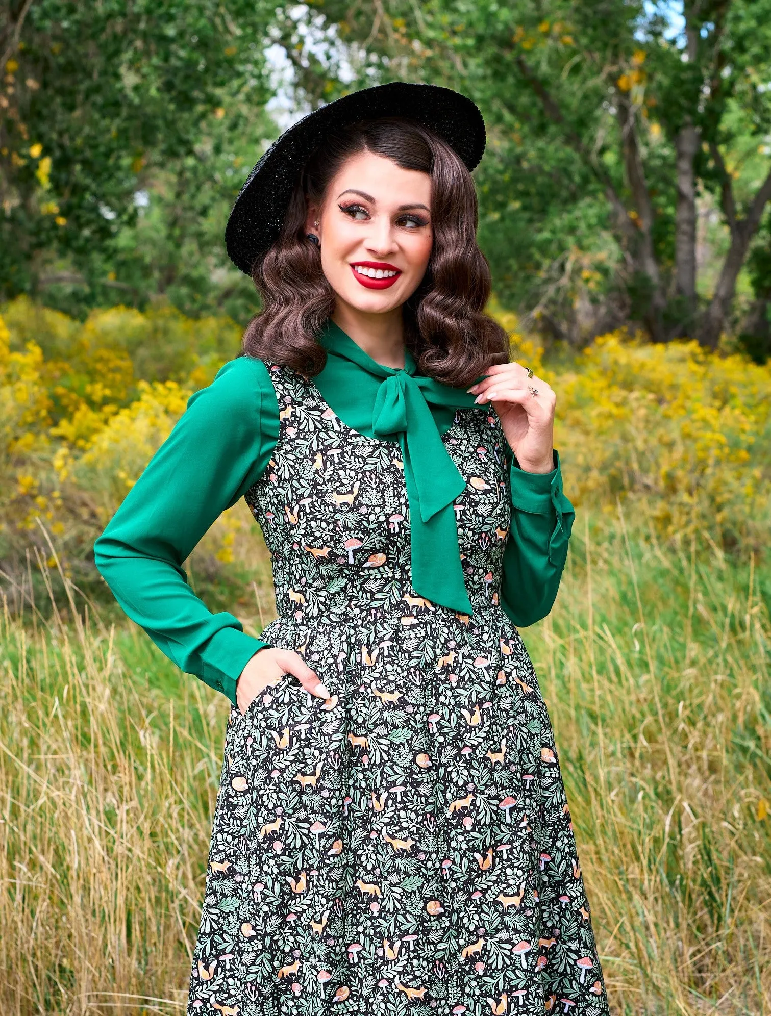 4921 Foxy Fit & Flare Dress - XS only, 1 left! sold by Retrolicious product image thumbnail 3