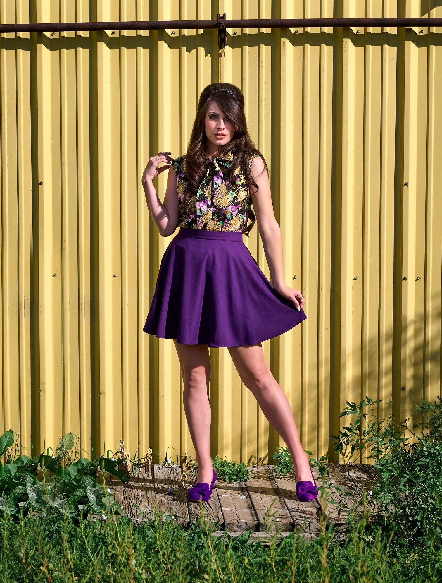 5032 Purple Skater Skirt sold by Retrolicious