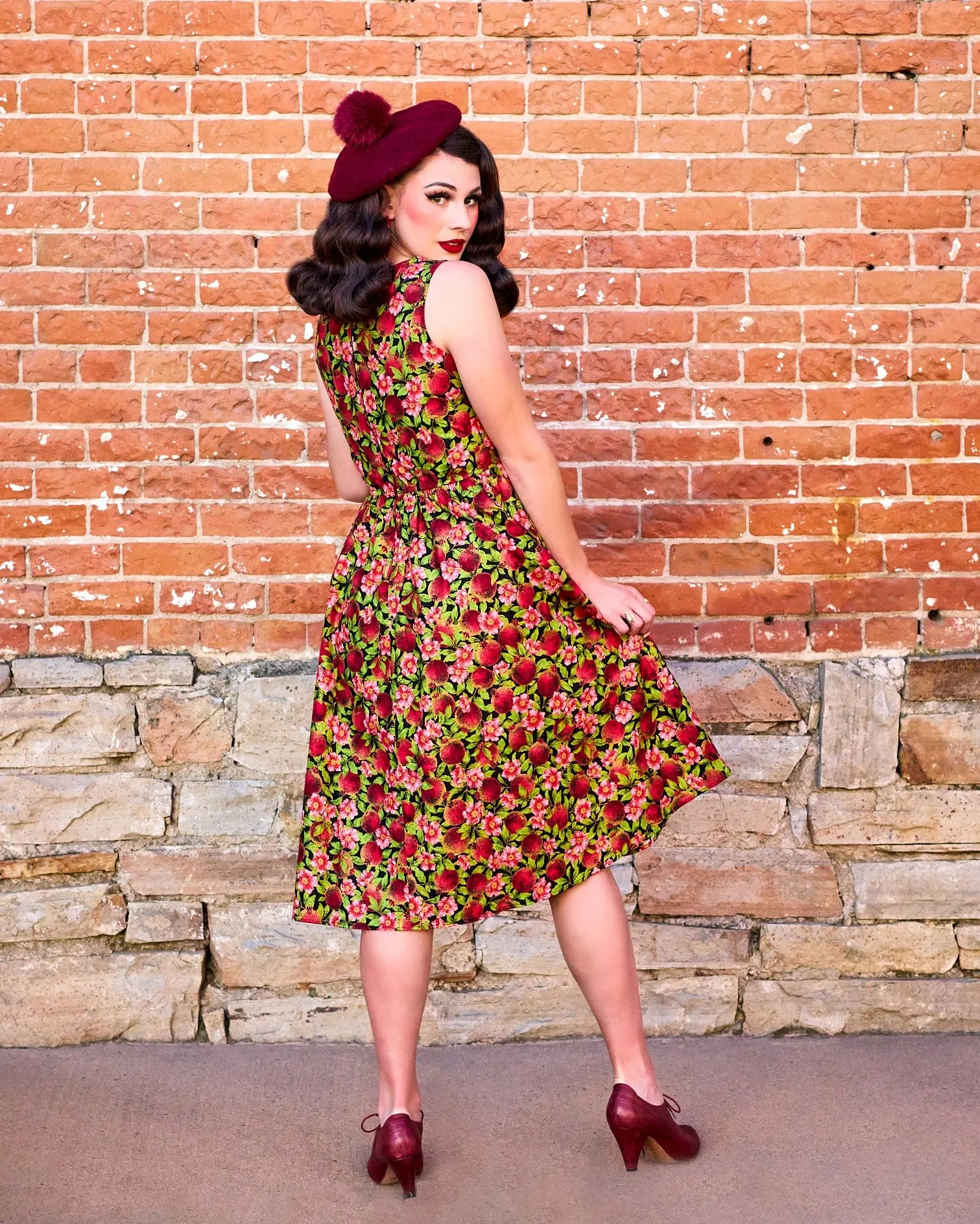 5021 Pomegranate Midi Dress sold by Retrolicious product image thumbnail 2