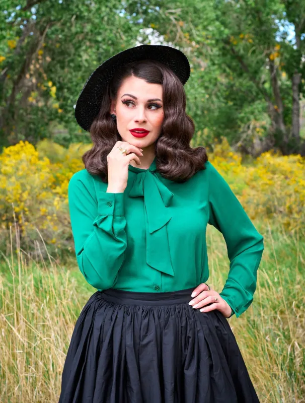 4995 Helen Retro Blouse in Green - 2X only, 1 left! sold by Retrolicious