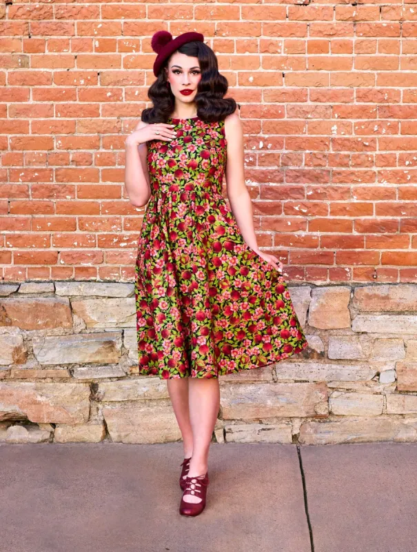 Pomegranate Midi Dress sold by Retrolicious