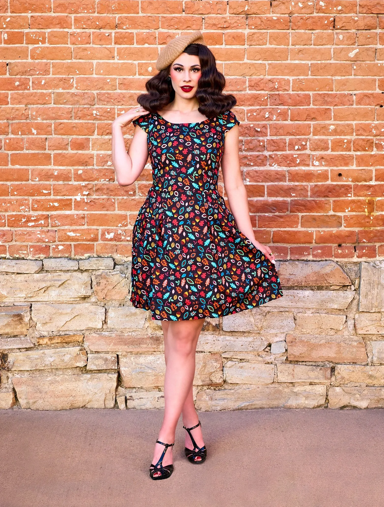 Leaves & Acorns Margaret Dress sold by Retrolicious
