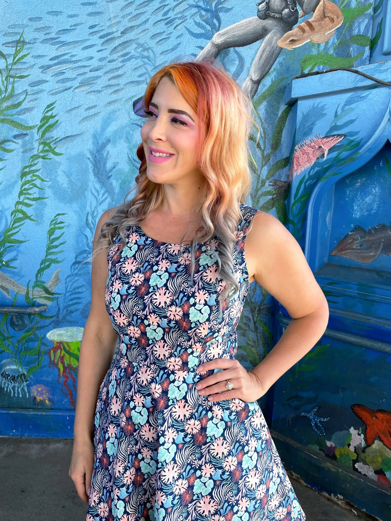 Coral Skater Dress sold by Retrolicious product image thumbnail 4