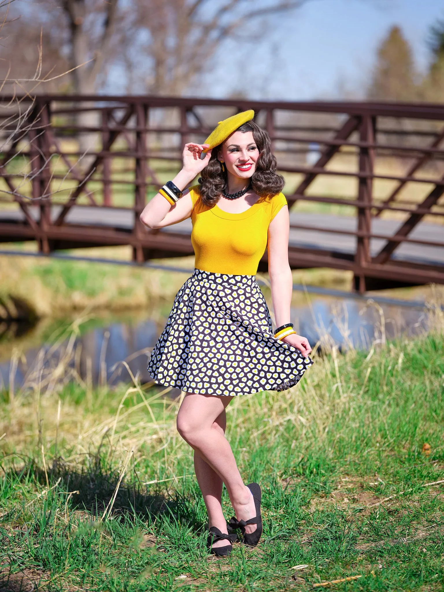 Sunny Side Up Skater Skirt sold by Retrolicious