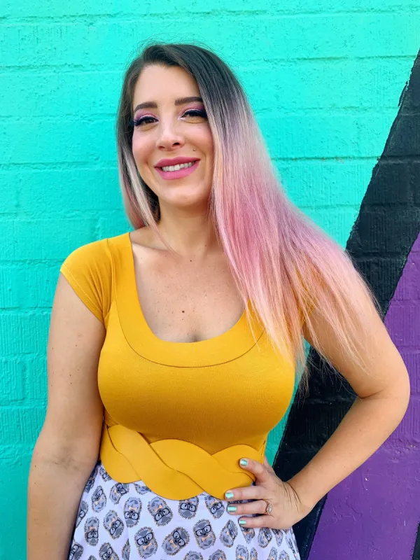 Retro Boat Neck Top in Mustard sold by Retrolicious