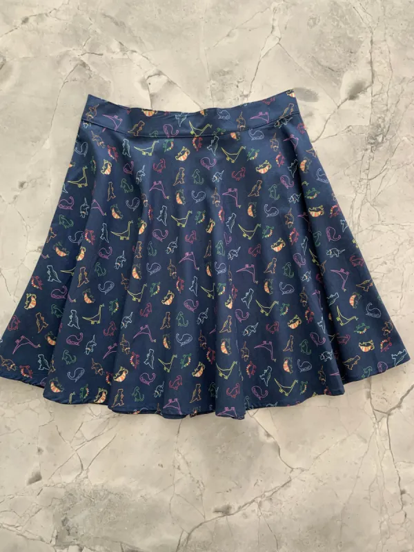 Neon Dinos Skater Skirt - XL only, 1 left! sold by Retrolicious