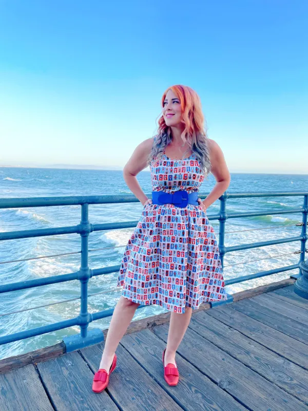 Sunny Days Fit & Flare Dress - Large only sold by Retrolicious