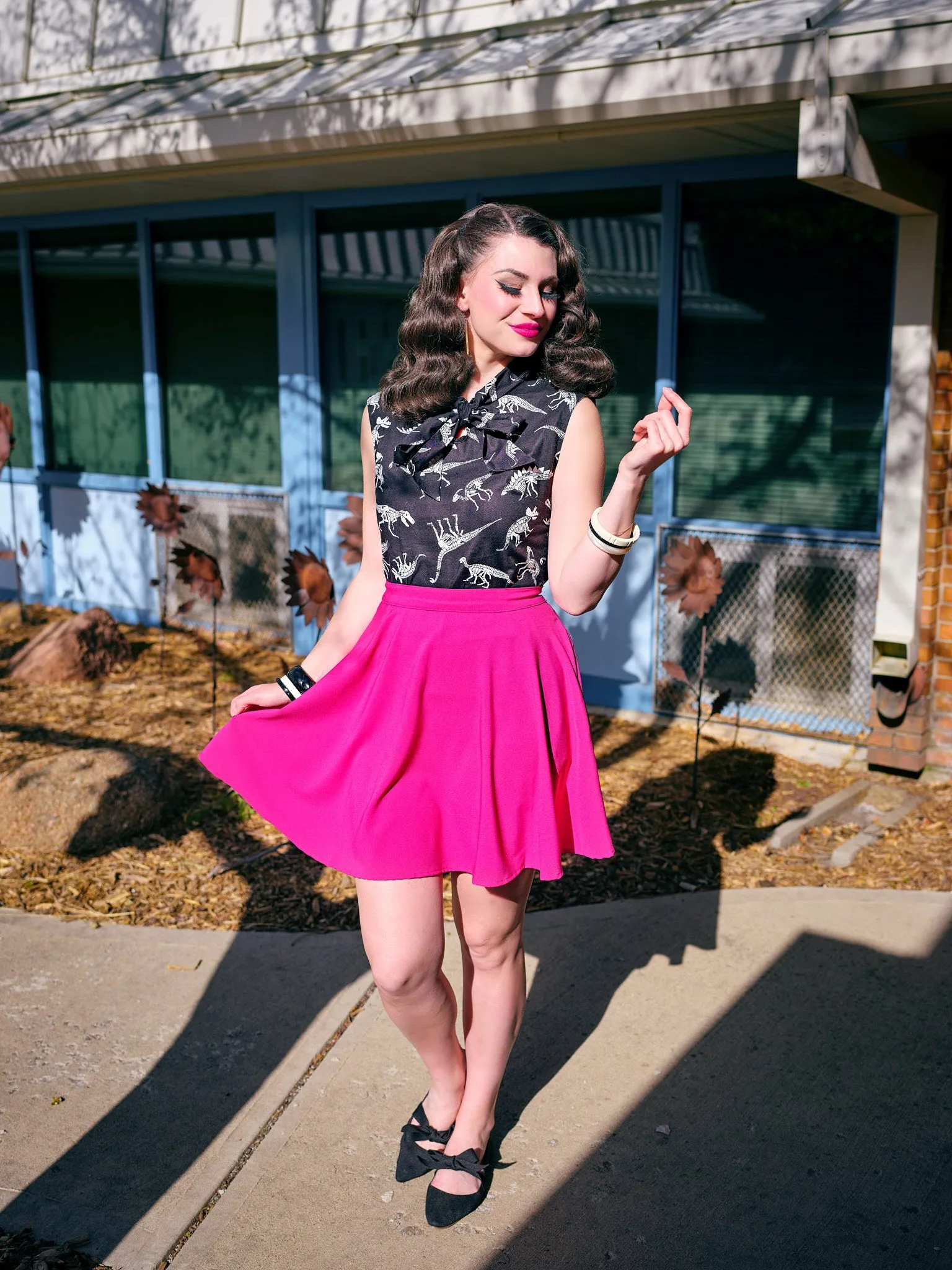 Magenta Skater Skirt - Plus Sizes only sold by Retrolicious