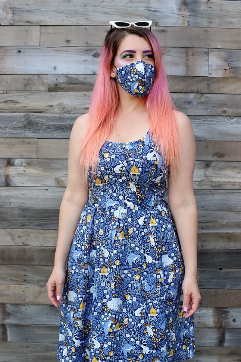 Busy Bees/Blue Gingham Mask sold by Retrolicious product image thumbnail 2