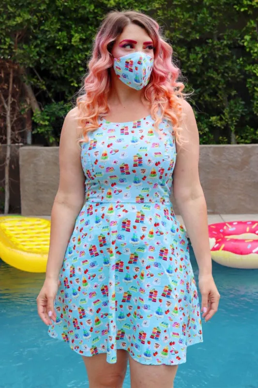 Macaron/Celebrate Reversible Mask sold by Retrolicious