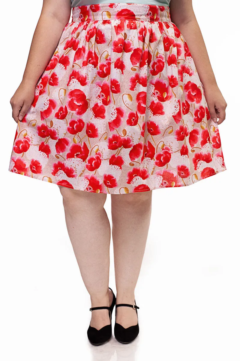 Pink Floral A-line Skirt - Small only, 1 left! sold by Retrolicious product image thumbnail 2