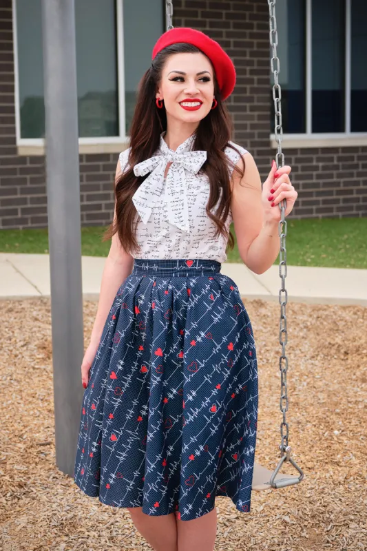 Doris Skirt in Heartbreaker - Small only sold by Retrolicious