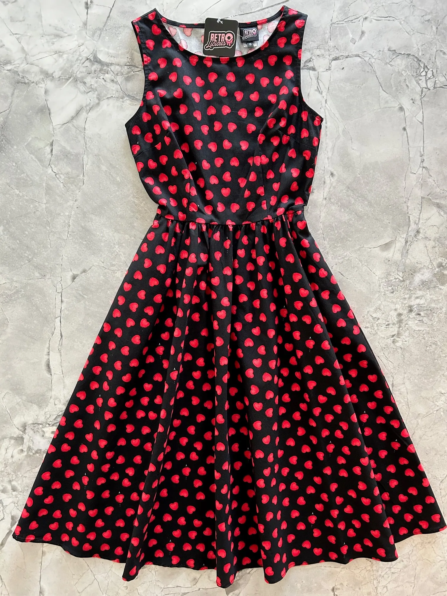 Hearts Midi Dress sold by Retrolicious