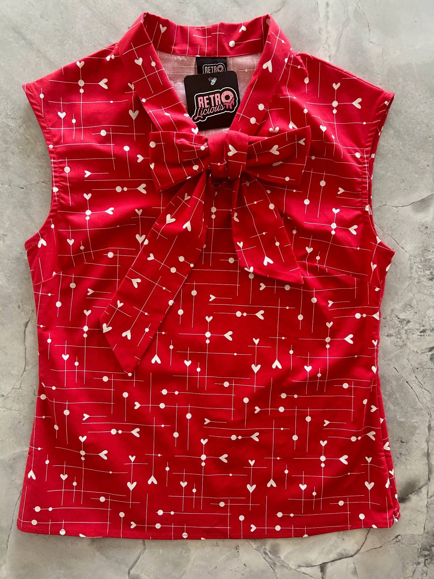 Be Mine Bow Top - 2X only, 1 left! sold by Retrolicious