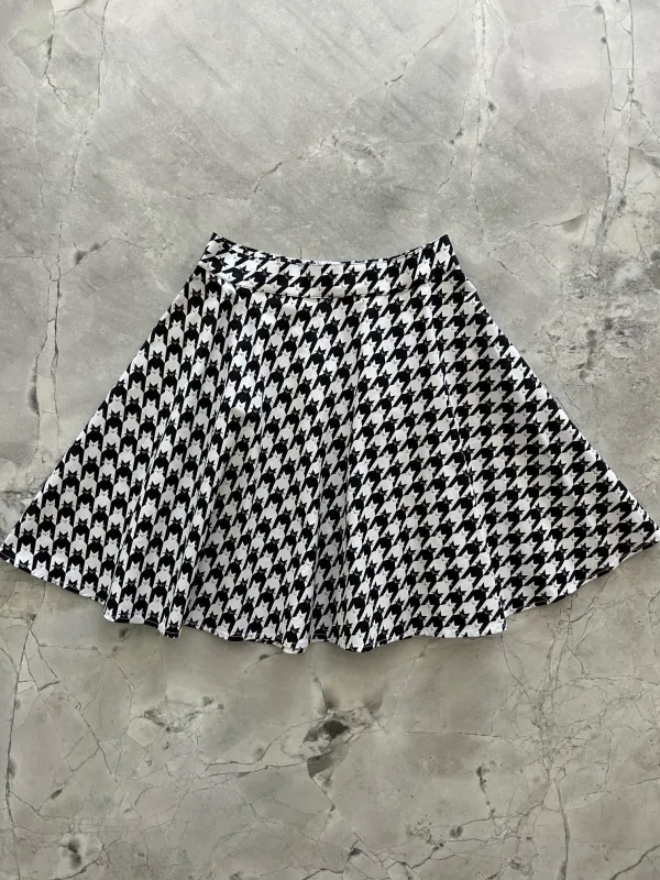 Houndstooth Cats Skater Skirt - 1X only sold by Retrolicious