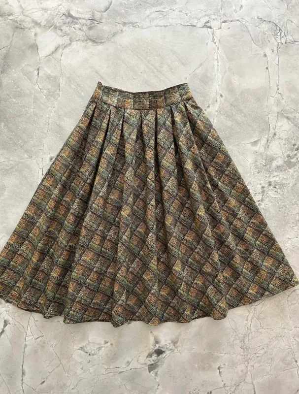 Green Plaid Doris Skirt sold by Retrolicious