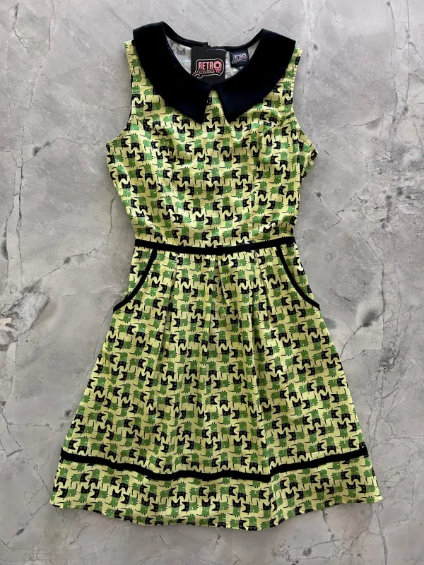 Mod Cat Collared Dress - Medium only sold by Retrolicious