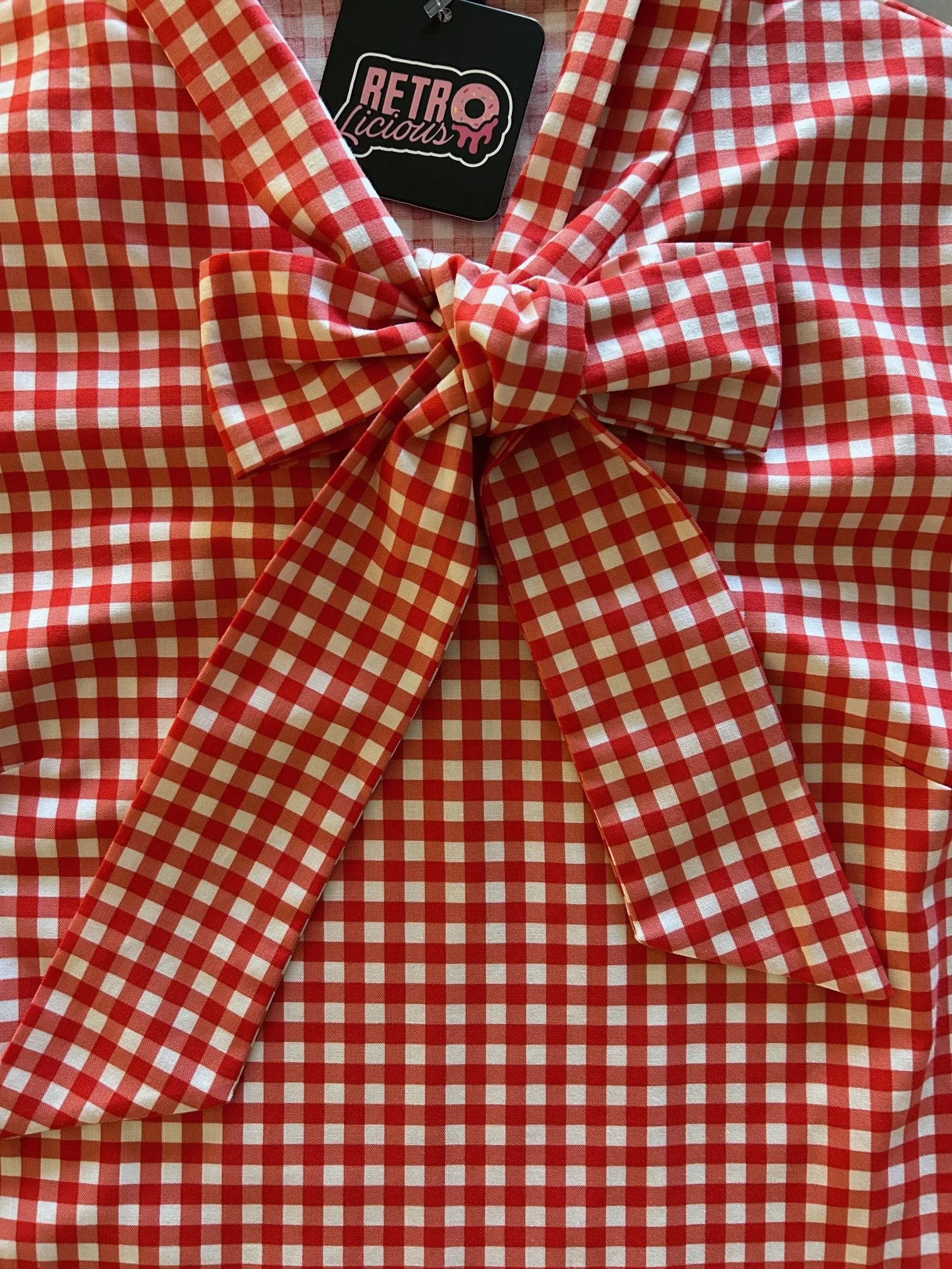 Red Gingham Bow Top - XL only, 1 left! sold by Retrolicious product image thumbnail 2
