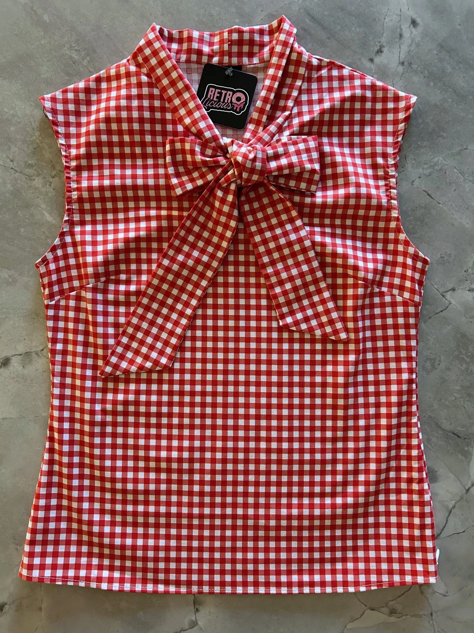 Red Gingham Bow Top - XL only, 1 left! sold by Retrolicious