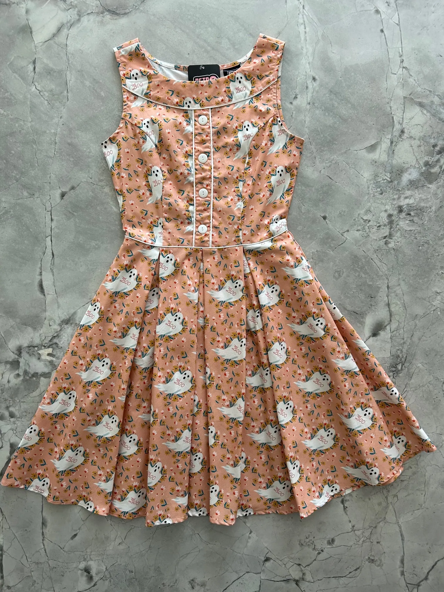Elizabeth Dress in Boo Ghosts - XS only, 1 left! sold by Retrolicious