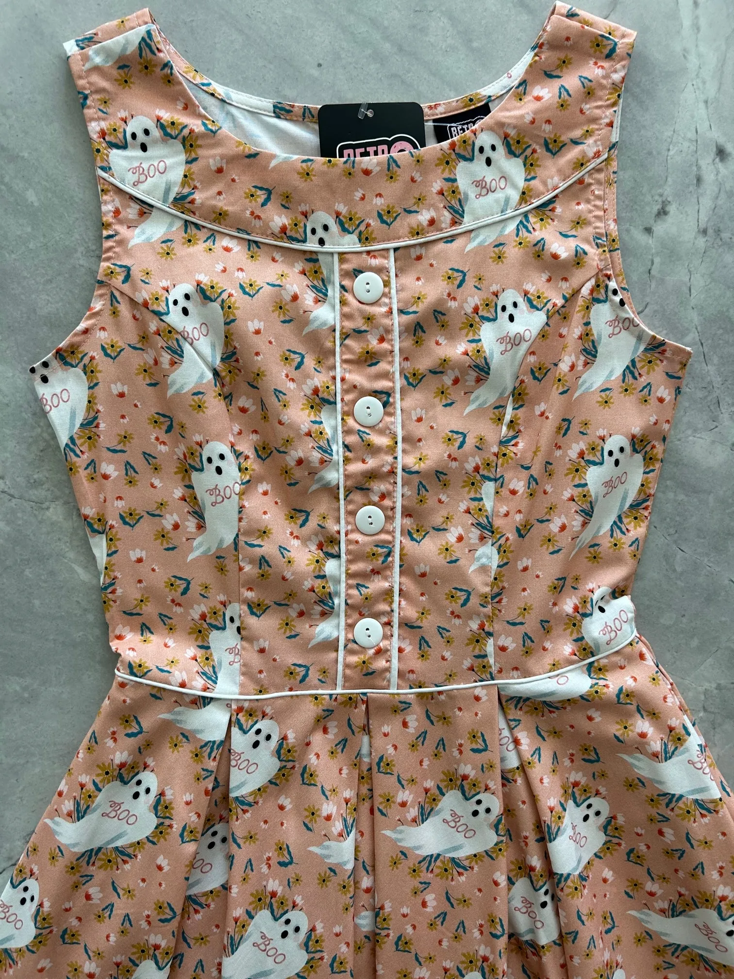 Elizabeth Dress in Boo Ghosts - XS only, 1 left! sold by Retrolicious product image thumbnail 2