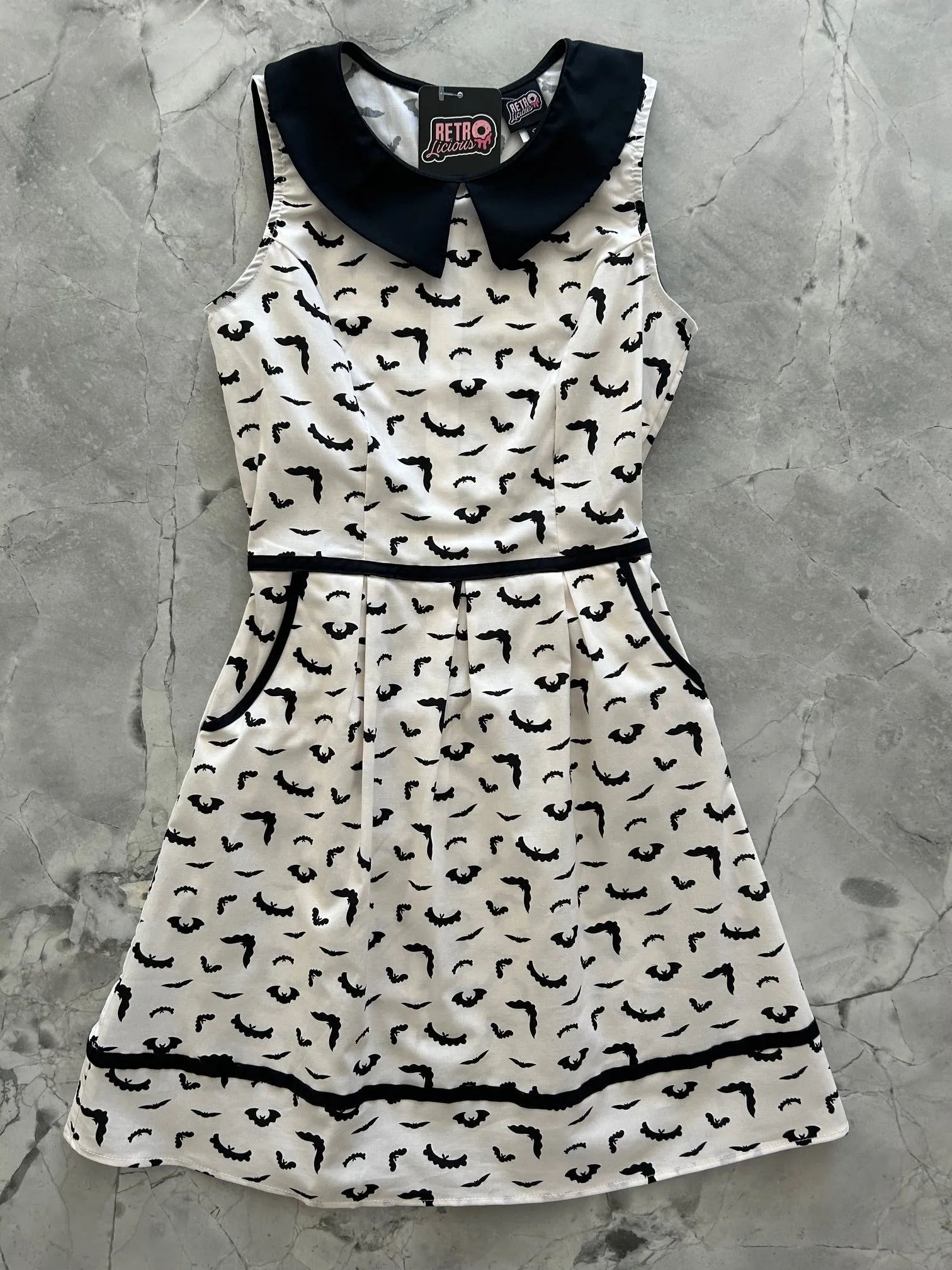 Bats Collared Dress sold by Retrolicious