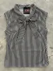 Black Striped Bow Top - 4X only sold by Retrolicious