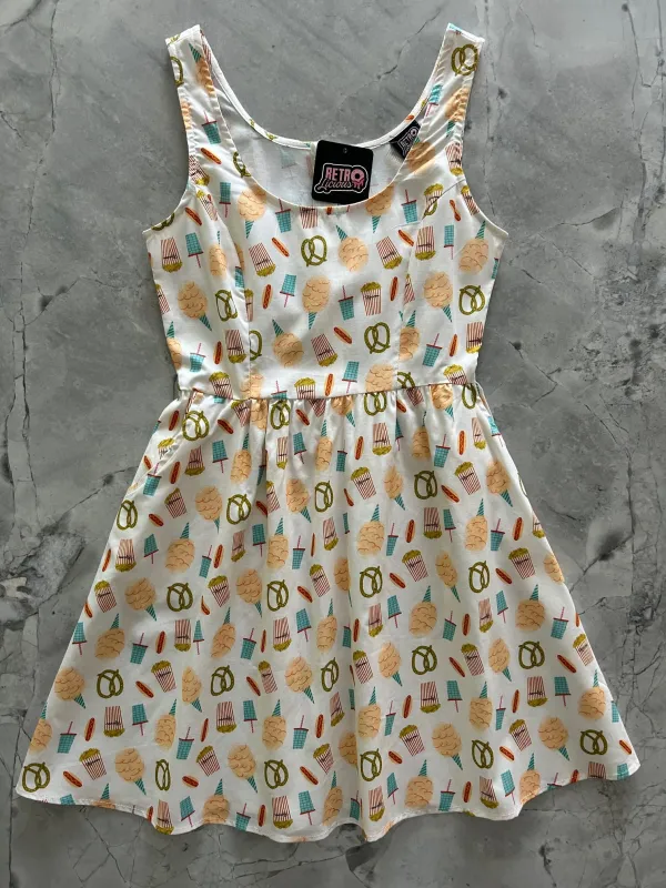 Snacks Shorter Length Fit & Flare Dress sold by Retrolicious