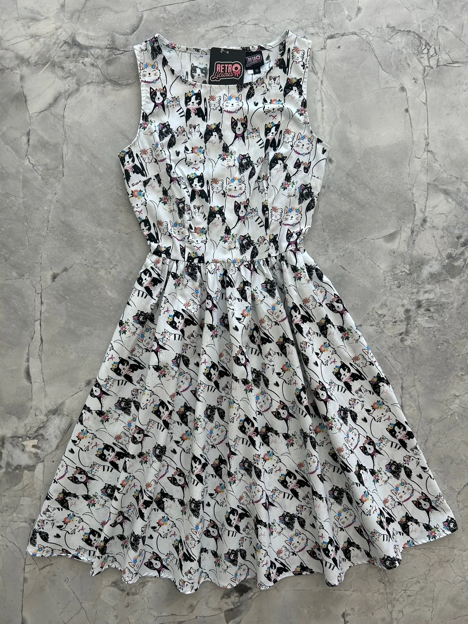 Fabulous Felines Vintage Dress sold by Retrolicious
