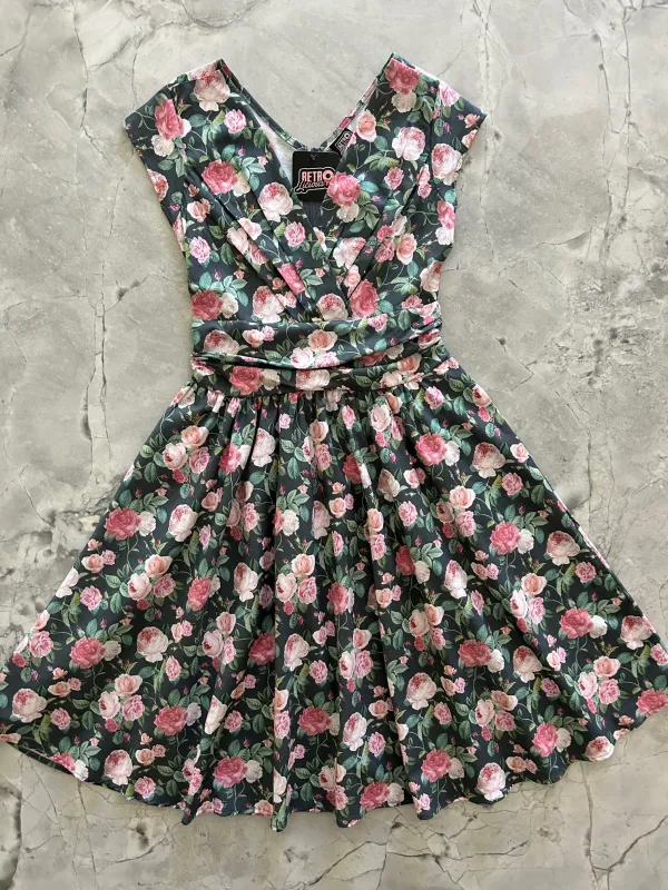 Roses Greta Dress - 2X only, 1 left! sold by Retrolicious